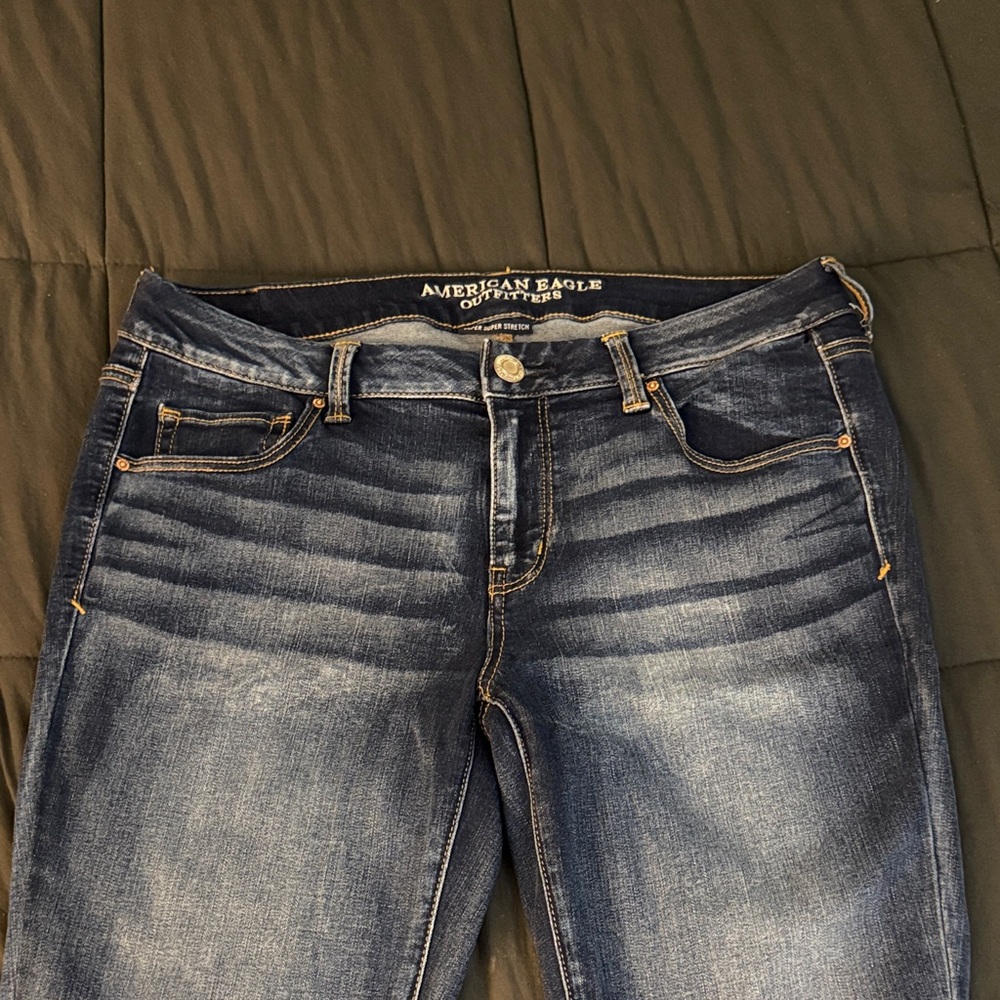 American Eagle Outfitters Women’s Blue Boot Cut Jeans - Washed Indigo